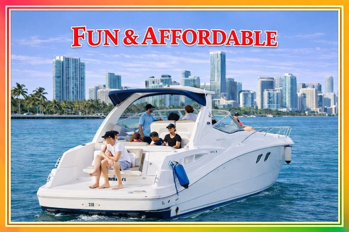 Miami Boat Rental: Fun & Affordable! Day or Night Celebration - Photo 1 of 7